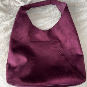 Banana Republic Suede Slouchy Burgundy Hobo Bag NWT